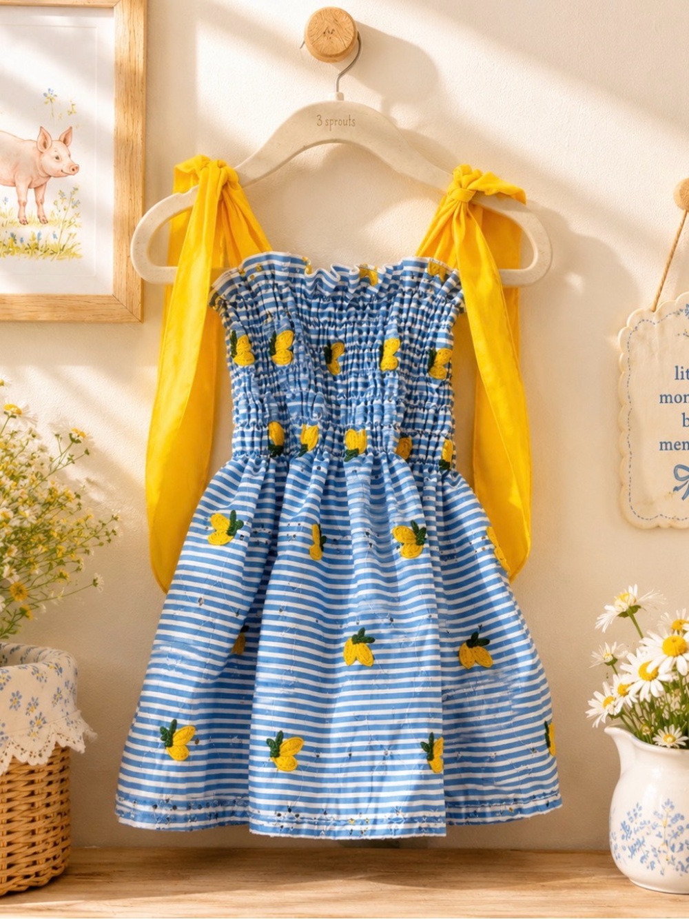 Blue and Yellow Kids Dress